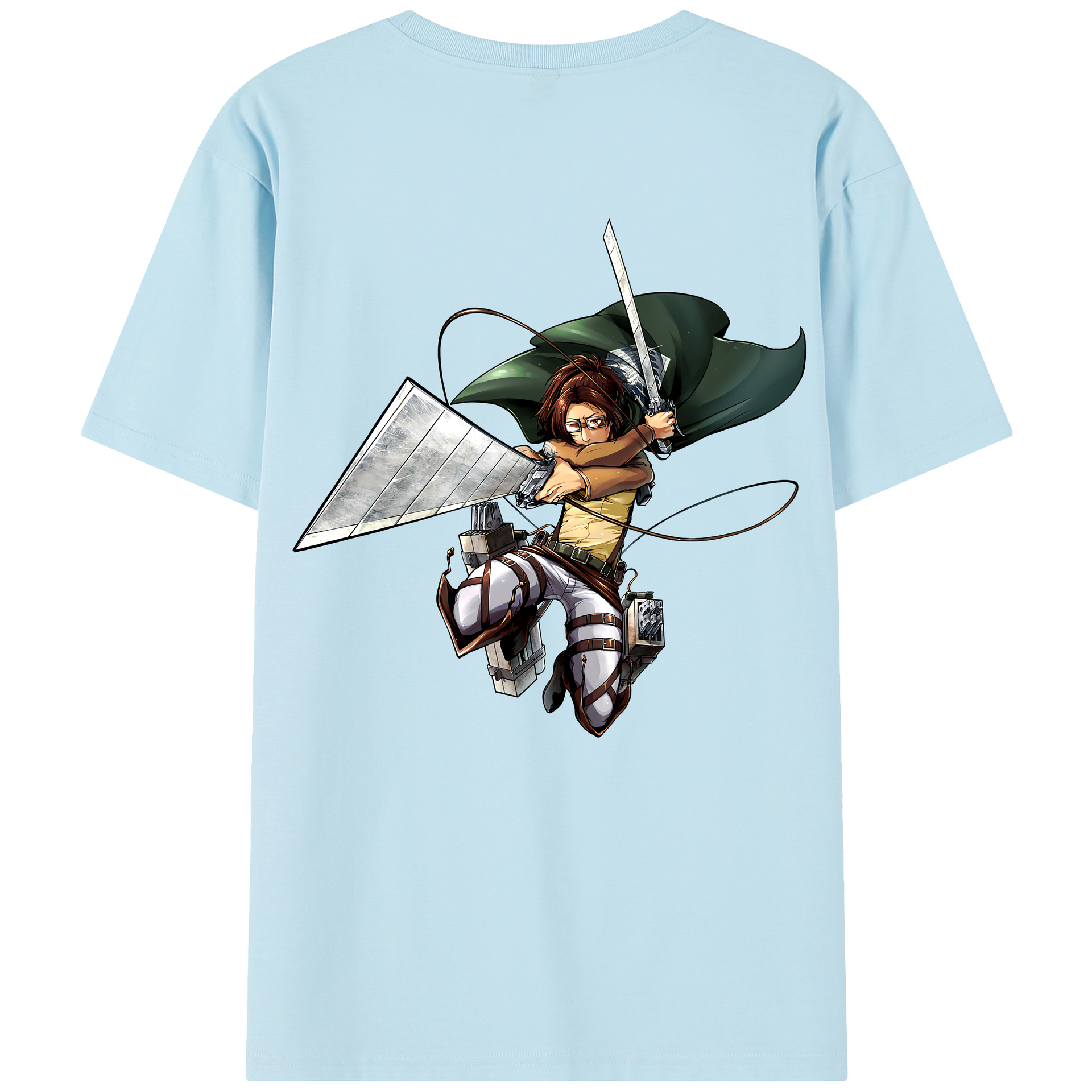 （画像用） 進撃の巨人 ハンジ·ゾエ Attack on Titan Hanji Zoe 綿100％半袖Tシャツ（背面プリント）